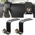 Bling Car Seat Headrest Hook, 2PCS Crystal Rhinestone Vehicle Purse Bags Holder, Diamond Automotive Interior Backseat Storage Hanger Accessories, Universal for SUV, Sedan, Truck (Black)