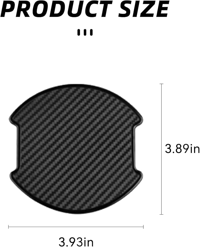 Tioollev 4PCS Car Door Handle Cup Scratch Protectors, TPU Carbon Fiber Door Bowl 3D Sticker, Handle Paint Cover Guard Pad, Universal Door Handle Protective Film for Most Cars (Large-Black)