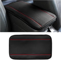 Car Armrest Seat Box Cover, Comfortable Leather Automotive Center Console Cushion Pad, Soft Waterproof Vehicle Arm Rest Protector Mat Accessories, Universal for RV, SUV, Truck (Black/Red)