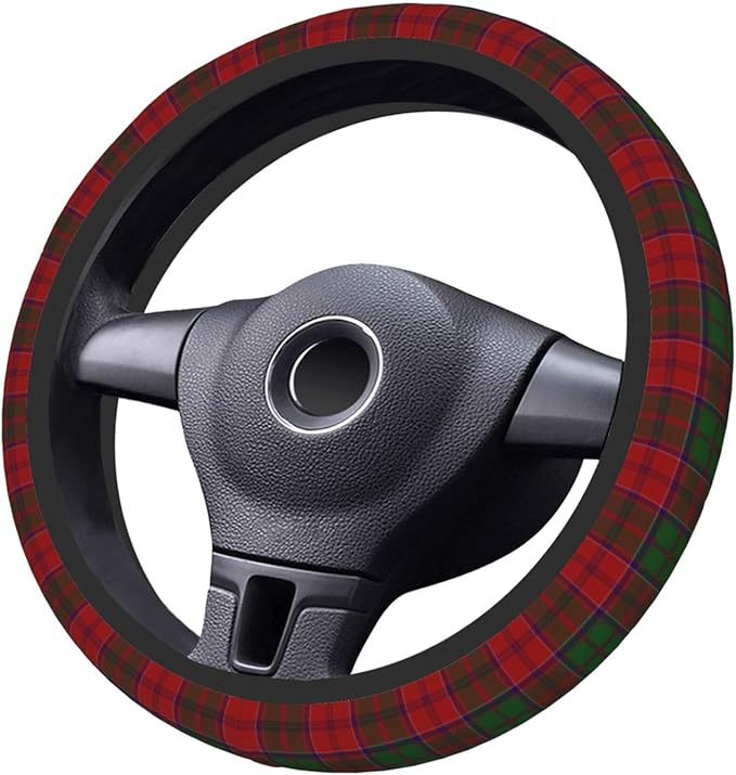 Thickened Elastic Steering Wheel Cover, Grant Clan Tartan Plaid Pattern Ultra, Soft, Breathable, Fit for Cars, SUVs, Trucks, Stylish Comfortable Grip