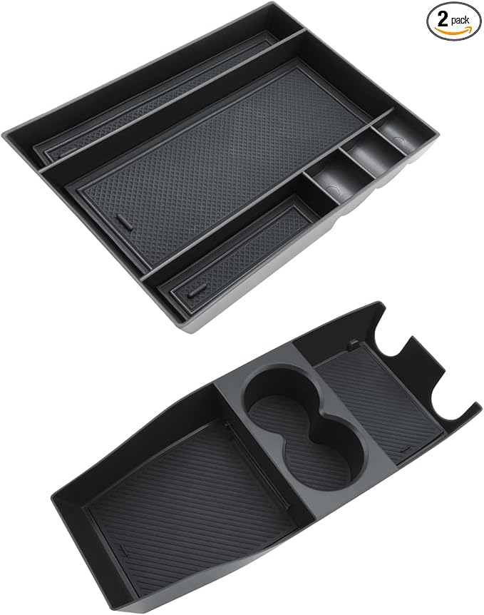 SKTU 2PCS for 2025 2026 Ioniq 5 Center Console Organizer for 2025 2026 Hyundai Ioniq 5 Accessories Console Tray & Lower Console Tray Ioniq 5 ABS Console Organizer with Coin Holder (Not fit Ioniq 5 N)