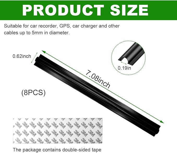 8 PCS Car Concealed Wire Sleeve, PVC Automotive Split Sleeving Wire Cord Organizer, Self-Adhesive Tubing Cable Hidden Protector, Universal Interior Car Accessories