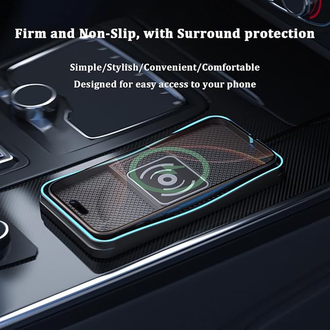 Car Wireless Charger Pad for Lexus UX 2019-2025, Type-C/USB 20W Fast Wireless Car Charger Pad Non-Slip Cordless Charging Mat,B-30cm Cable USB Plug