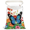 Butterfly Flower Field Print Car Trash Bag Portable Hanging Garbage Bag with Snap Buttons Back Seat Rubbish Storage Dustbin for Women Man Car Interior Accessories Kitchen Home Travel