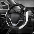 Car Steering Wheel Cover, 15 Inch Premium Leather Breathable Non-Slip Wheels Wrap, Universal Auto Comfortable Steering Wheel Protector for SUV Truck Van, Car Accessories (White)