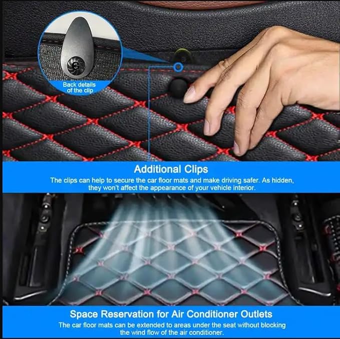 Custom Luxury Leather Car Floor Mats Upgrade Your Car's Interior All-Weather Protection for Cars, SUVs, Trucks Compatible with Automotive Floor Mats (Beige)
