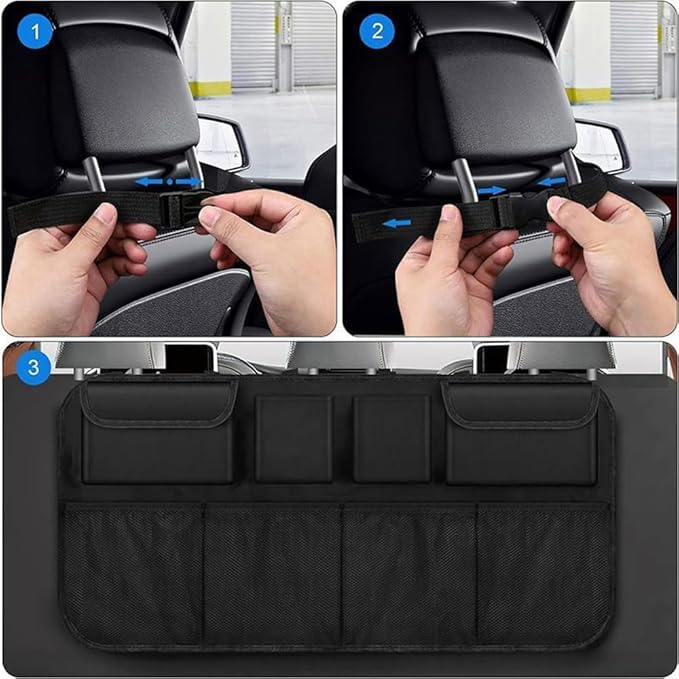Trunk Organizer for Volvo XC90 XC70 XC60 XC40 V90 V70 V60 V40, Vehicle Hanging Back Seat Boot Bag Car Leather Cargo Storage Bags Waterproof Multifunction Accessories,A/Black