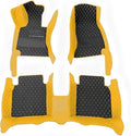 Customize Car Floor Mats for 99% Sedan SUV Sports Car All Weather Leather Full Coverage Waterproof Non-Slip Vehicle Lining Pads (Yellow Black)