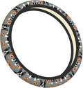Grey Boston Terrier Pizza Universal Fit Steering Wheel Cover for Car, Truck, and SUV, Durable Steering Wheel Protection