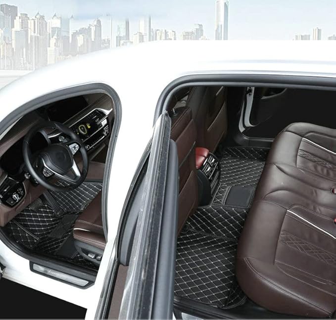 Car Floor Mats Automotive Floor Mats Vehicle Specific All Weather Protection Custom Compatible with Most of 98% Cars SUVs (Red and Red)