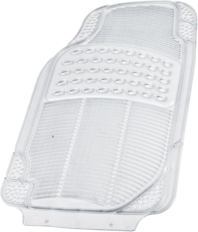 BDK Heavy Duty 4pc Front & Rear Rubber Floor Mats for Car SUV Van & Truck - All Weather Protection Universal Fit, Clear