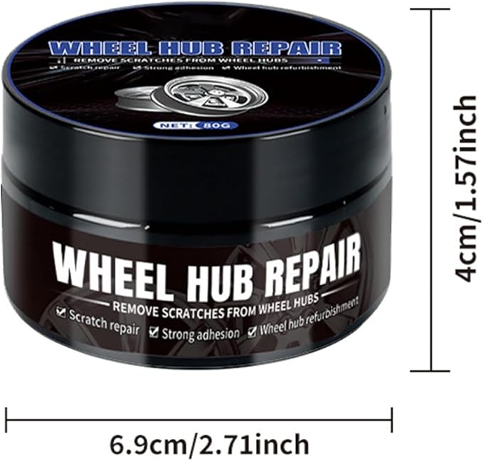 Car Wheel Cleaner - 80g Dust Removal Agent, Sponge Tool, Hub Polishing Gel, Scratch Protection Formula, Shine Restorer | Effective Cleaning Agent for Repair Maintenance Auto Detailing DIY Enthusiasts