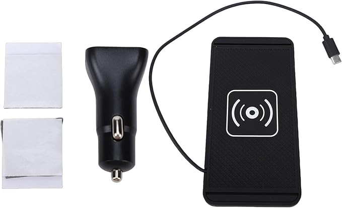 GOWENIC Wireless Car Charger, DIY 15W Fast Wireless Charging Pad USB C Non Slip Charging Mat for iOS 11 12 14 15 16 17, for for Note 10 Phone(30CM Cable)