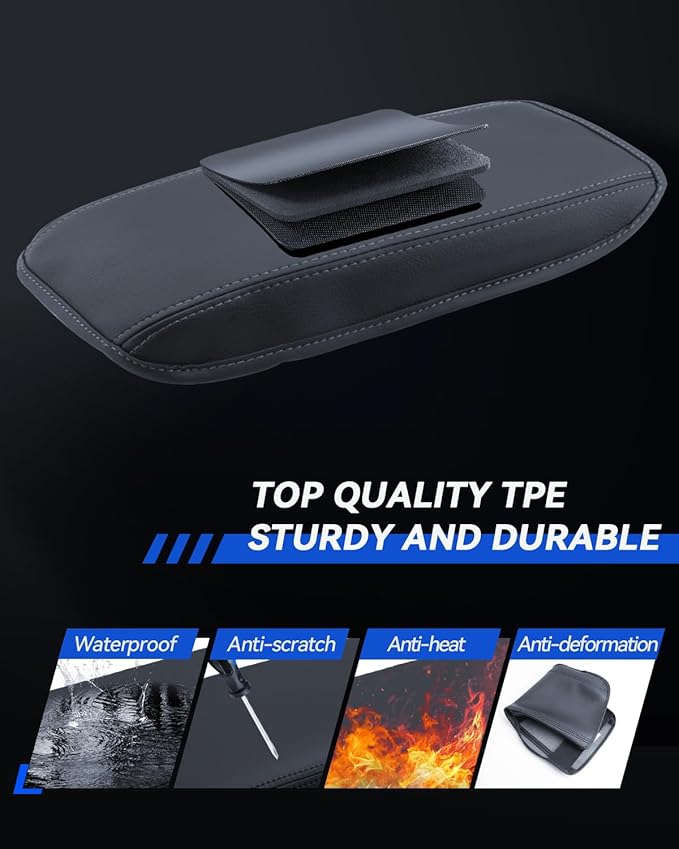 Armrest Cover for 2024 2025 Hyundai Kona SE SEL Limited N-Line Accessories Center Console Middle Lid Pad Protector for Car Elbow Rest