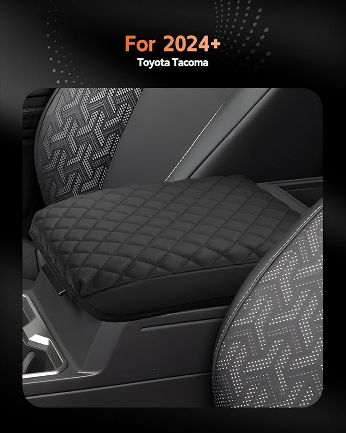 CDEFG for 2024 2025 2026 Toyota Tacoma Center Console Cover Armrest Box Cover for Tacoma (SR, SR5, TRD PreRunner, TRD Sport, TRD Off-Road, Limited) Accessories Console Arm Rest Protector