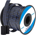 100ft - 1/4 Inch Cable Management Sleeve Protector,Wire Loom PET Expandable Wire Sleeving for Office Computer Home Theater Engine Bay Cord Organizer,Protect Cables from Pet Cat Dog Chewing,BlackBlue