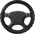 Car Steering Wheel Cover, 15 Inches 3D Honeycomb Design Car Steering Wheel Protector with Comfy Grip, Breathable Anti-Slip D-Shaped Steering Wheel Sleeve for Most Vehicles (Black, Round)