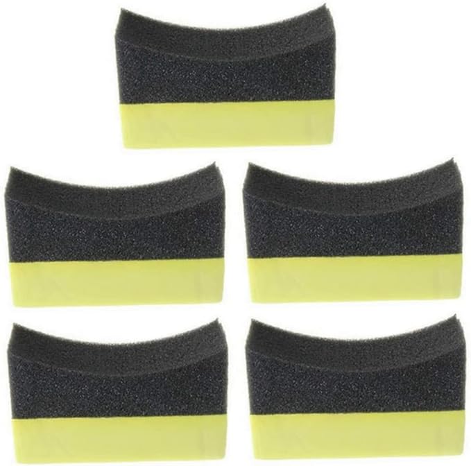 Dura Dressing Tyre Meguiars Tyre Gel Tire Dressing Applicator Automotive Car Detailing Sponge Washer Curved Foam Cleaning Tool 5pcs