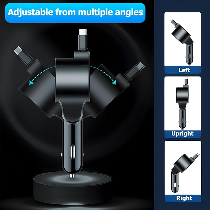USB C Car Charger, PD 30W QC 3.0 Vehicle Cigarette Lighter Splitter Power Adapter with 2-Socket USB Charger, 12V 24V Super Fast Auto Charger, Universal for SUV, Sedan, Truck