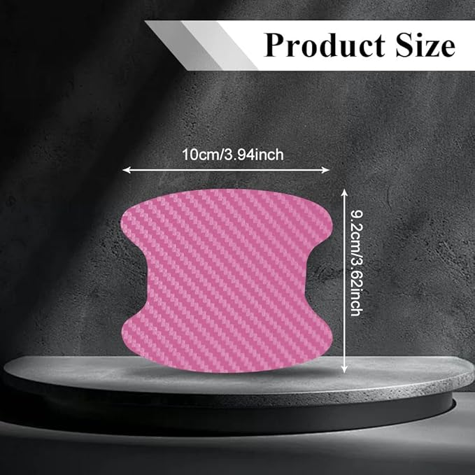 4PCS Car Door Handle Cup Scratch Protector, Car Door Handle Sticker, Scratch Auto Door Protective Film, Car Accessories Car Door Handle Protective Films Universal for Cars (Pink, 4PCS)