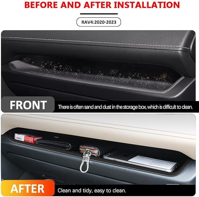 kenddeel Center Console Organizer Tray,Passenger Storage Organizer Mat,Glove Box Storage Organizer Tray Compatible with Toyota RAV4 2022 Accessories 2024-2019