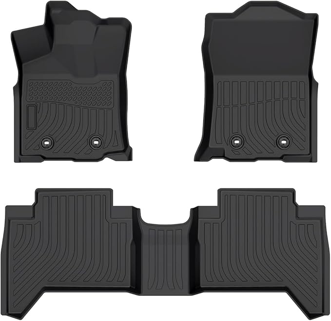 CARTIST Floor Mats Custom Fit for Toyota Tacoma Double Cab 2018-2023 Accessories All Weather Tacoma Floor Mat Floor Liner Heavy Duty TPE Black