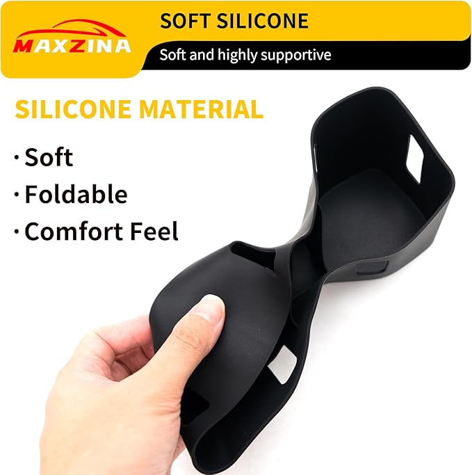Maxzina Cup Holder Compatible with 2022-2025 2026 Nissan Frontier Silicone Insert Center Console Cup Holder Silicone Black Bottle Holder Interior Decoration for 2024 Frontier Accessories