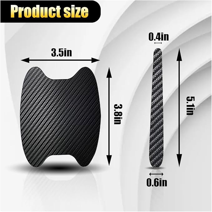 8 PCS Car Door Handle Anti-Scratches Sticker, Self-Adhesive & Non-Marking Car Door Bowl Paint Scratch Protective Films, Universal Protective Pad Sticker for Most Cars (Black)
