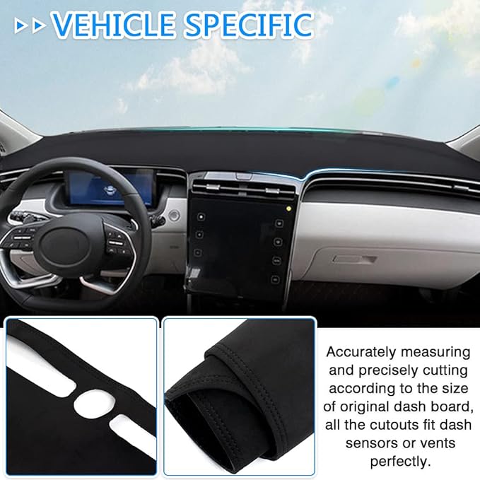 CARTIST Dashboard Cover Compatibel with Hyundai Tucson 2022 2023 2024 Accessories Dash Cover for Tucson Non-Slip(Only Fit 10.25 inch Digital Cluster, not fit 4.2 inch)