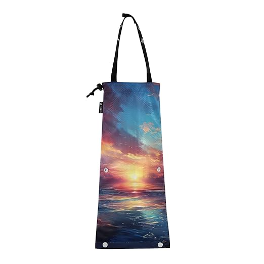 ALAZA Hanging Car Trash Bags Garbage Bag Trash Can for Back Seat Small Sunset Glow Sea Washable Storage Bag Retractable 2 Pack