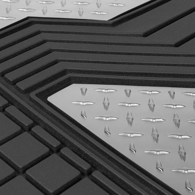 BDK Cat® Heavy Duty Rubber Floor Mats for Car SUV Truck & Van-All Weather Protection, Front & Rear with Heelpad & Anti-Slip Nibs Backing, Universal Trim-to-Fit