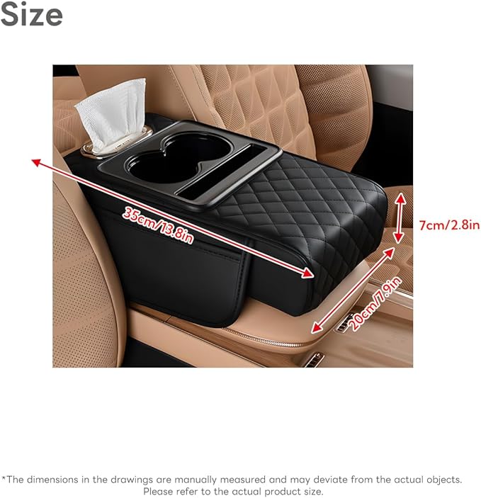 Civenhhd Car Armrest Pad, Universal Armrest Cushion Pad, Leather Armrest Box Pad
