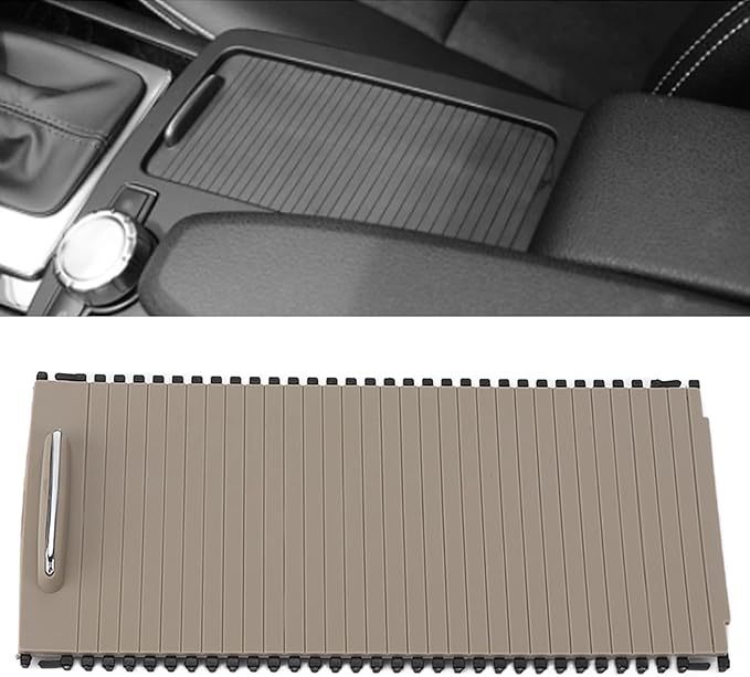 W204,Center Console Roller Cover,Center Console Slide Roller Cup Holder Blind Cover A20468076079051 Replacement for Benz W204 W212(Beige)