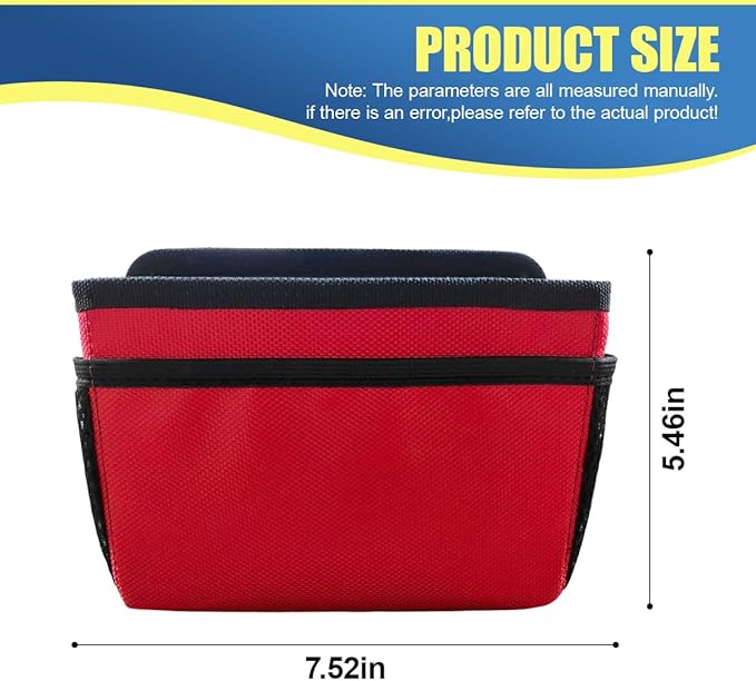 Car Trash Can, Mini Waterproof Hanging Auto Foldable Garbage Organizer Holder, Multi-Pocket Foldable Vehicle Interior Storage Bag Container Accessories for Cars, SUVs, Trucks (Red)