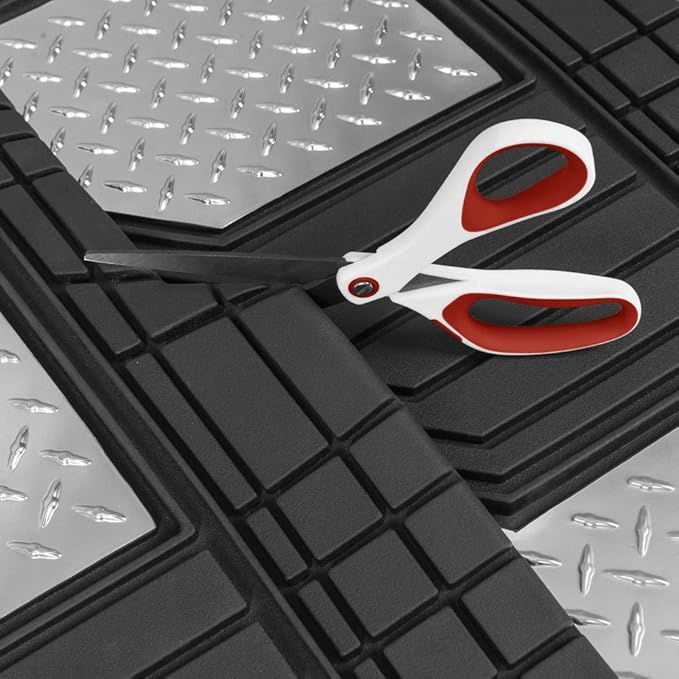 BDK Cat® Heavy Duty Rubber Floor Mats for Car SUV Truck & Van-All Weather Protection, Front & Rear with Heelpad & Anti-Slip Nibs Backing, Universal Trim-to-Fit