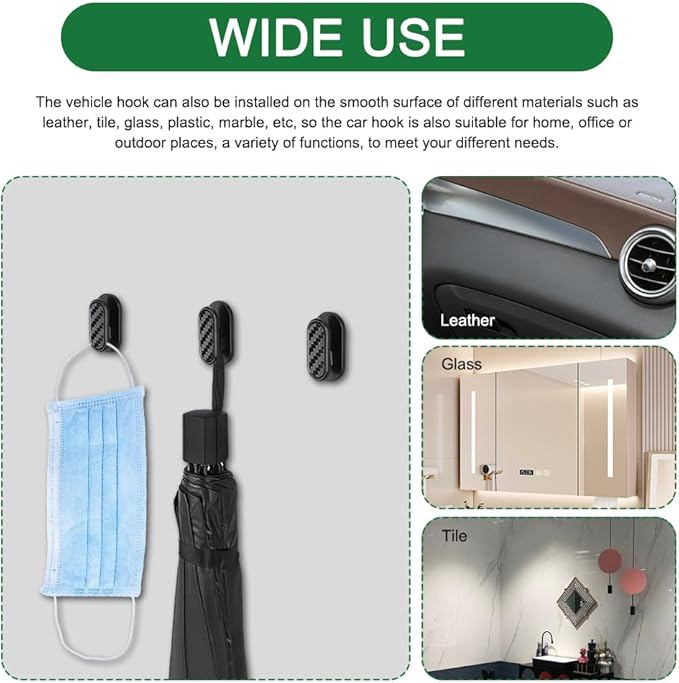 4PCS Car Mini Hooks, Hooks for Car, Strong Self-Adhesive Backseat Hangers, Universal Vehicle Interior Accessories Mini Vehicle Dashboard Storage Hanging Holder for Key Earphone Charging Cable