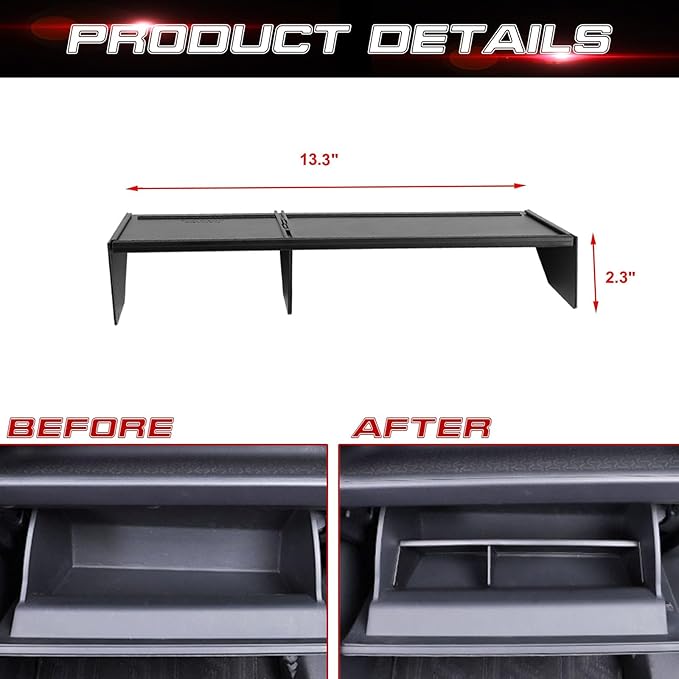 x xotic tech Glove Box Organizer Compatible with Toyota RAV4 2025 2024 2023 2022 2021 2020 2019, Insert Glove Compartment Dividers ABS Interior Center Console Storage Holder Tray Accessories