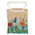 Car Trash Can, Cute Car Trash Bag, Hanging Car Organizer and Storage Bag, Trash Bin for Car Accessories, Vehicle, Travelling, Camping Beige Blue Butterfly Pattern