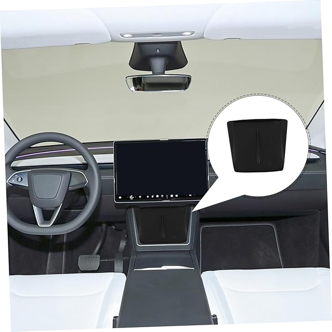 Wireless Charging Silicone Mat for Y Center Console Non-Slip Phone Holder Pad Silicone Material Easy Installation Black Car Interior Accessory