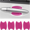 XINLIYA 4PCS Door Handle Protector Sticker, Universal Carbon Fiber Anti-Scratches Auto Door Handle Protective Film, Side Paint Cover Guard Stickers Fit for Most Handles (Pink)