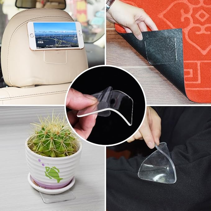 ZC GEL Sticky Gel Pads (10 Pack), As Seen On TV Removable Traceless Gripping Pad Washable Reusable Anti Slip Pad for Car Dashboard Office Home Stick Anything Anywhere, Clear