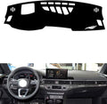 leather dashboard cover Compatible with Audi RS4（HUD） 2019-2023，dash cover（black）