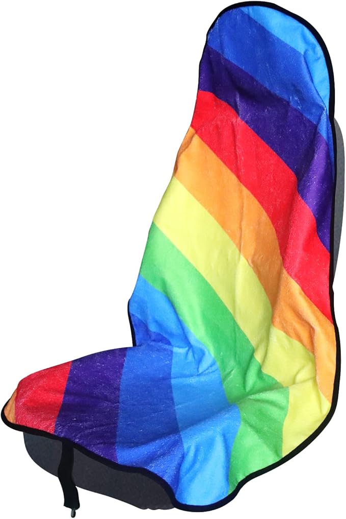 nbnhxnff Sweat Towel Car Seat Cover Protector Front Seats for Gym Workout, Running, Swimming, Beach and Hiking, Waterproof Universal Seat Cover for Car, Trucks, Van & SUV (Rainbow, 1pcs Front Seat)