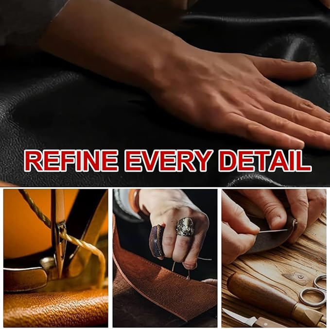 HAOTULE New Nappa Leather car Steering Wheel Cover, Anti-Slip, Safety, Soft, Breathable Full Surround Universal 15 inch Black