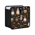 Car Trash Can Organizer Bin with Adjustable Strap for Back Front Seat Console Waterproof Leakproof Collapsible Portable 8.66 Inch Brown Gnomes Coffee Beans Cups