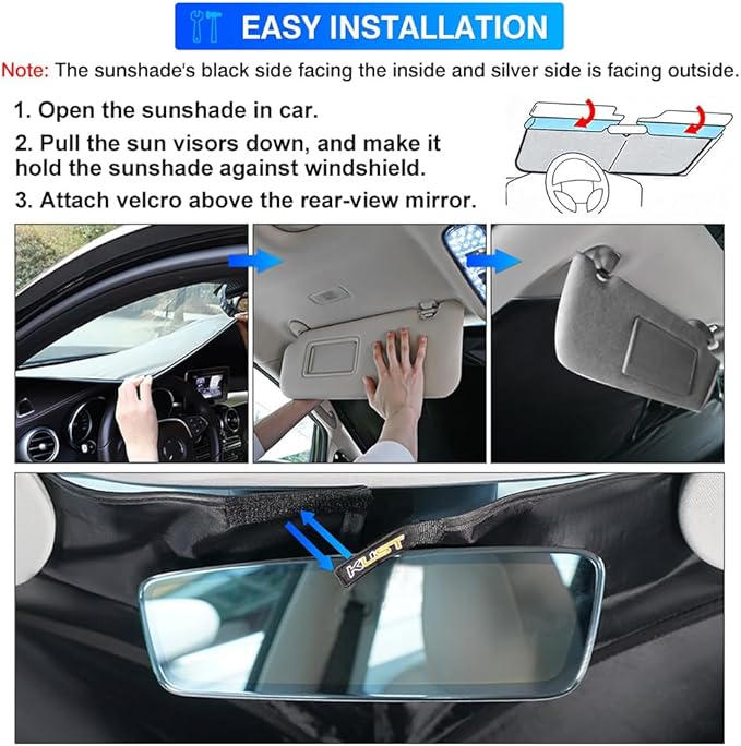 KUST Windshield Sun Shade for 2014-2025 2026 Porsche Macan Accessories Sunshade Window Sun Visor Protector Foldable Blocks UV Rays Keep Your Car Cooler
