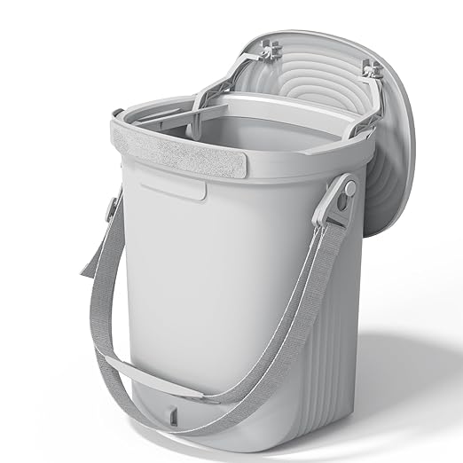 Garoopion Waterproof Car Garbage Can, 1.9 Gallon Soft Silicone Hanging Trash Can for Car with Lid, Easy to Clean Multi-Purpose Automotive Garbage Bin