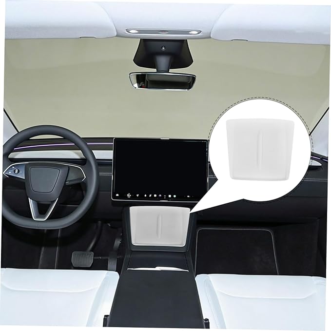 NUOBESTY Charging Pad for Silicone Non- Center Console Mat Easy Installation Design White Interior Accessory for Phone Charging
