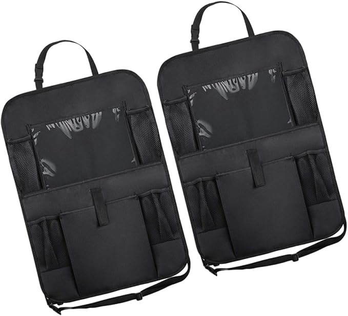 GLEAVI 2pcs Car Seat Hanging Pouch Car Backseat Storage Bag Oxford Cloth Easy Install Clean Seat Helper