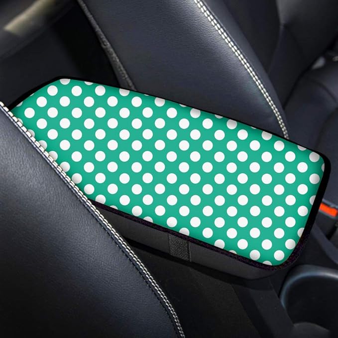 Polka Dot Interior Accessories Universal Center Console Armrest Cover Pad Soft Comfort Vehicle Protector